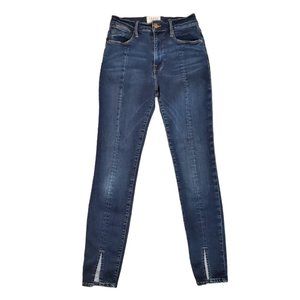 Frame Le High Skinny Wyman 27 (Meas 23x27.5 9.5" Mid Rise) Front Slit Jeans A13